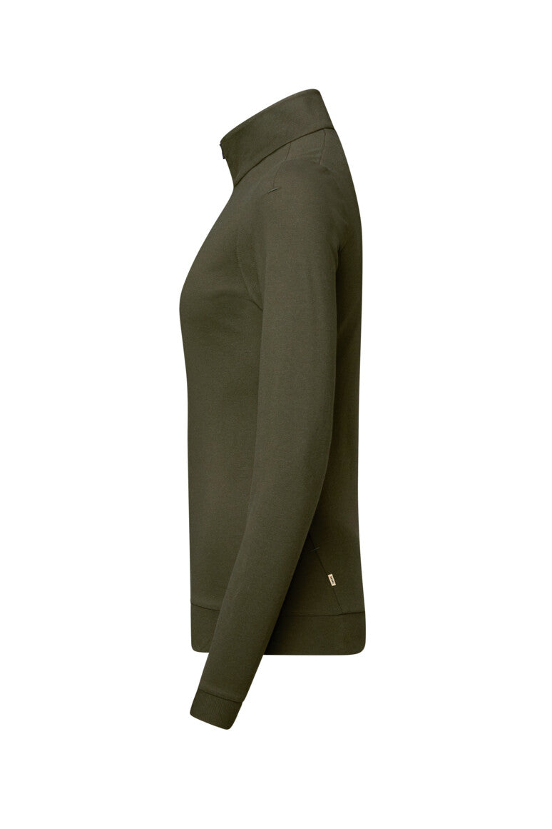 HAKRO Damen Zip-Longsleeve Piqué MIKRALINAR® ECO - Olive - 2