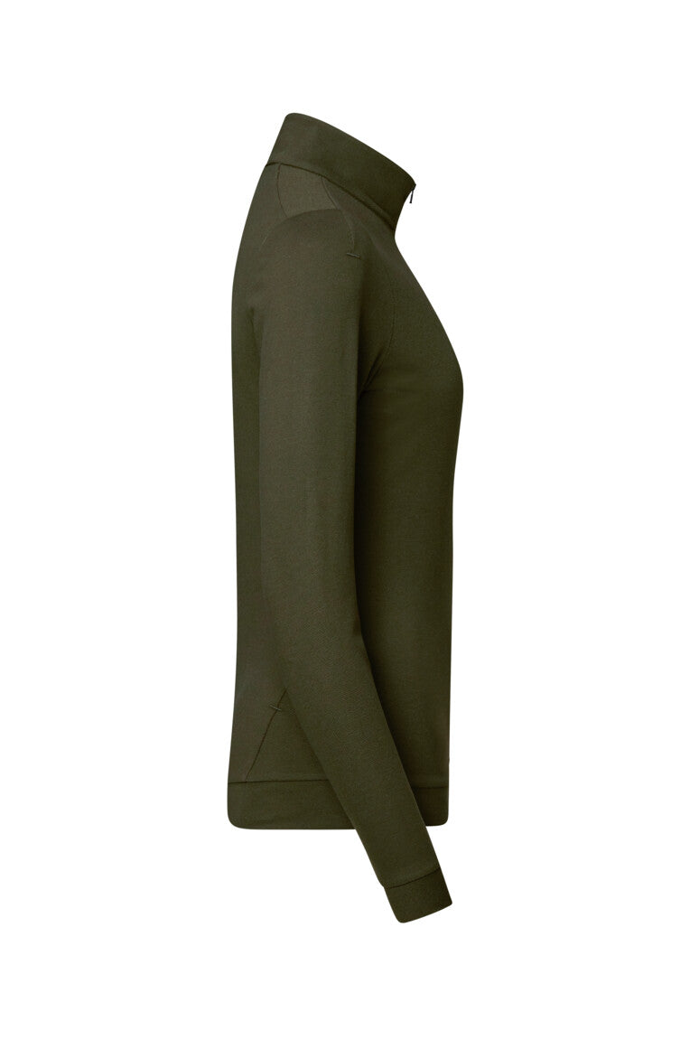 HAKRO Damen Zip-Longsleeve Piqué MIKRALINAR® ECO - Olive - 4