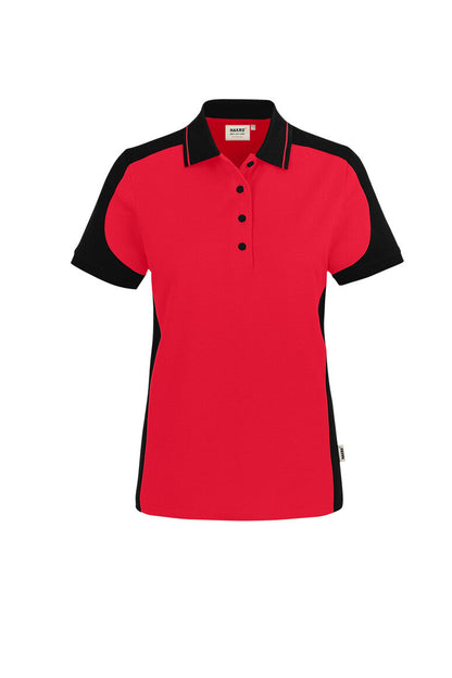 HAKRO Damen Poloshirt Contrast MIKRALINAR® ECO - Rot/schwarz - 1