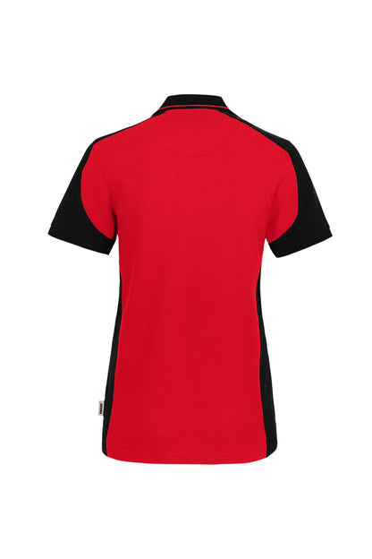 HAKRO Damen Poloshirt Contrast MIKRALINAR® ECO - Rot/schwarz - 3
