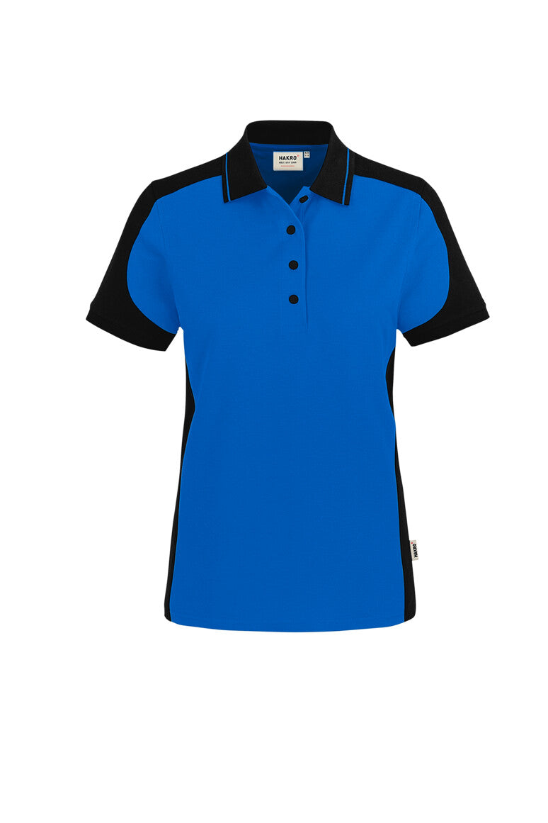 HAKRO Damen Poloshirt Contrast MIKRALINAR® ECO - Royalblau/schwarz - 1