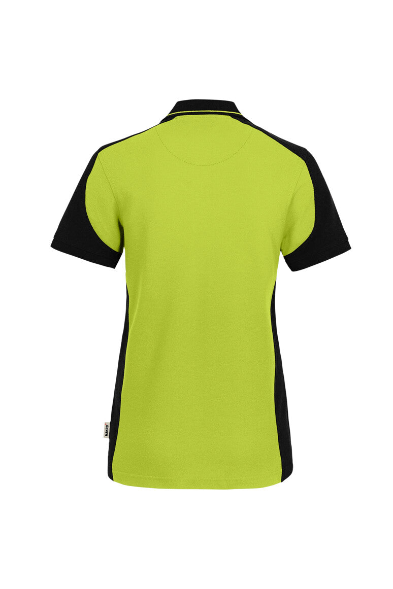 HAKRO Damen Poloshirt Contrast MIKRALINAR® ECO - Kiwi/schwarz - 3