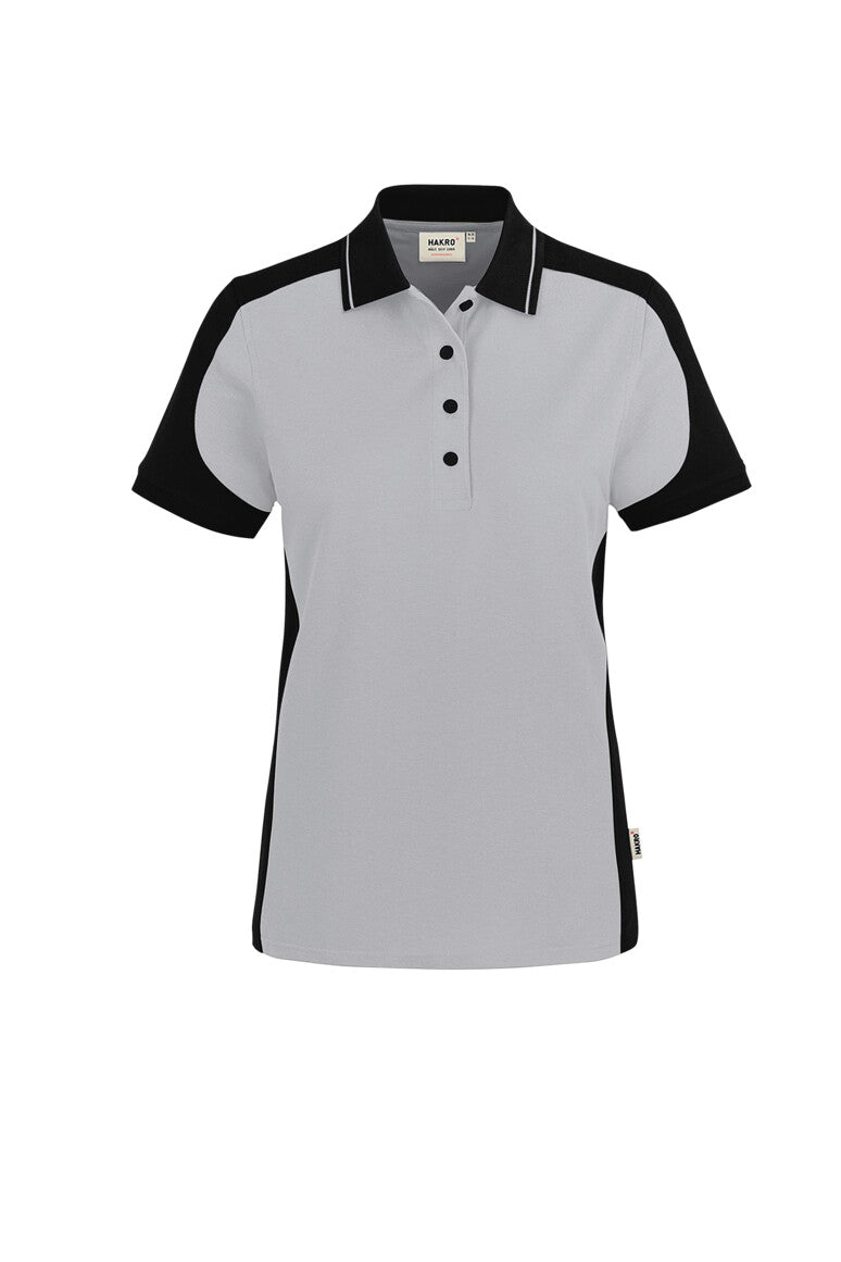 HAKRO Damen Poloshirt Contrast MIKRALINAR® ECO - Titan/schwarz - 1