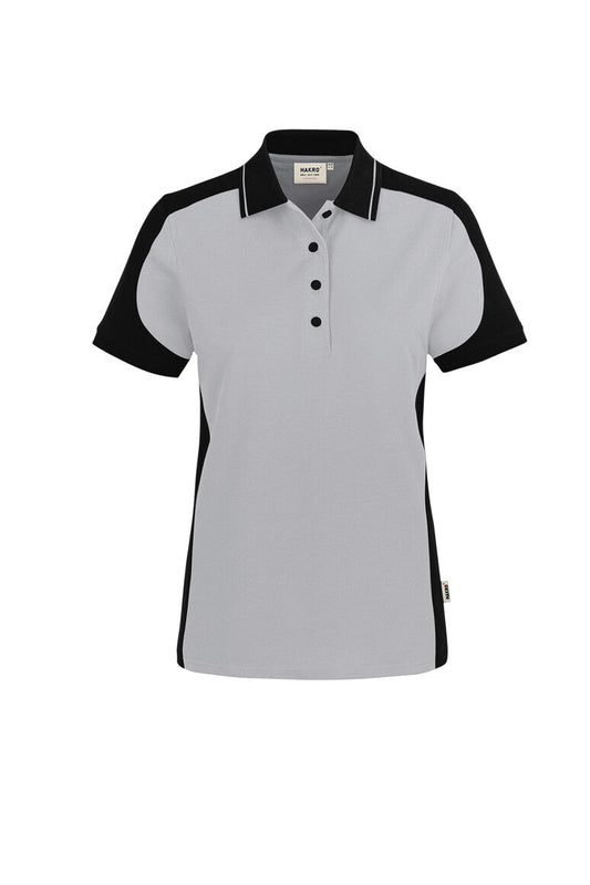HAKRO Damen Poloshirt Contrast MIKRALINAR® ECO - Titan/schwarz - 1