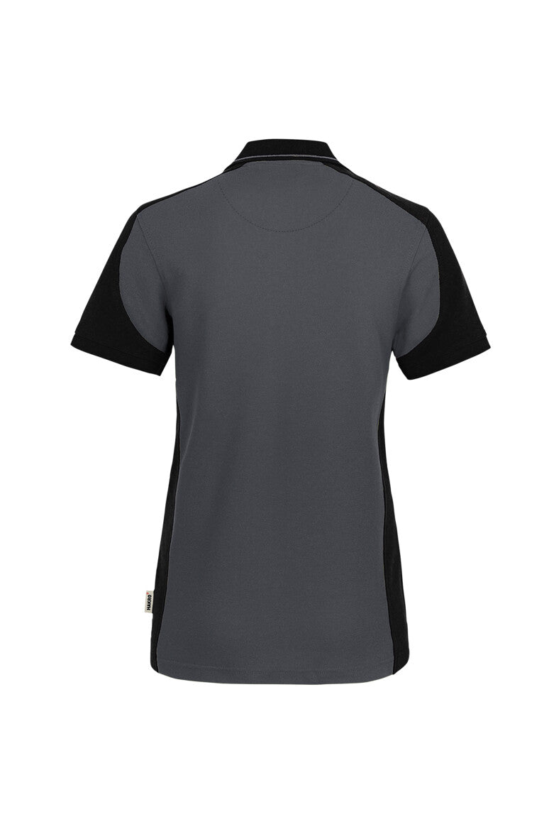 HAKRO Damen Poloshirt Contrast MIKRALINAR® ECO - Karbongrau/schwarz - 3