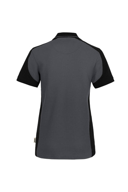 HAKRO Damen Poloshirt Contrast MIKRALINAR® ECO - Karbongrau/schwarz - 3