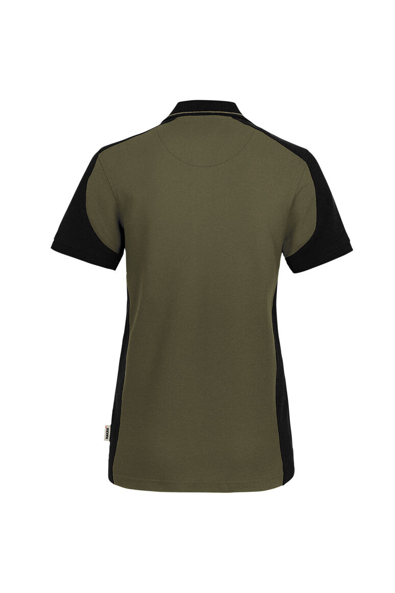 HAKRO Damen Poloshirt Contrast MIKRALINAR® ECO - Olive/schwarz - 3