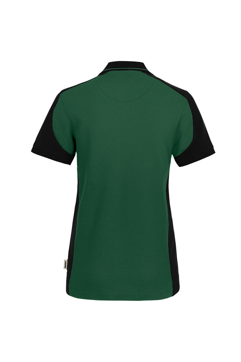 HAKRO Damen Poloshirt Contrast MIKRALINAR® ECO - Tanne/schwarz - 3