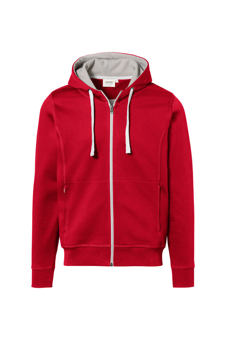 HAKRO Kapuzenjacke Bonded ECO - Rot/silber - 1