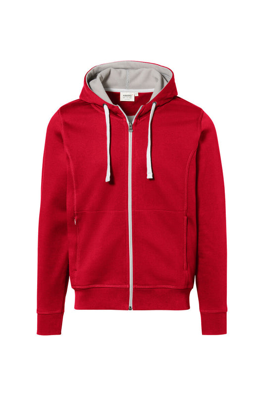 HAKRO Kapuzenjacke Bonded ECO - Rot/silber - 1