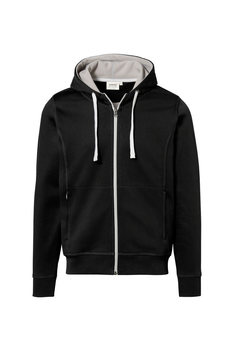 HAKRO Kapuzenjacke Bonded ECO - Schwarz/silber - 1