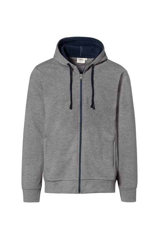 HAKRO Kapuzenjacke Bonded ECO - Grau meliert/tinte - 1