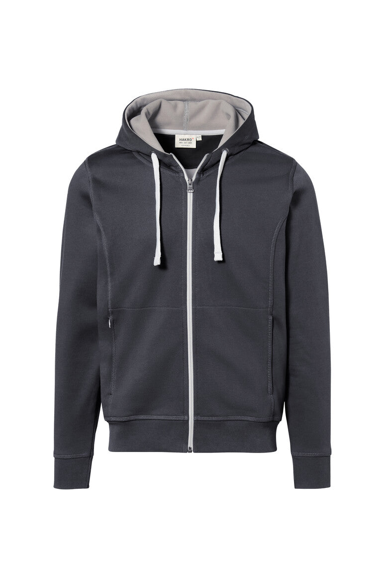 HAKRO Kapuzenjacke Bonded ECO - Karbongrau/silber - 1