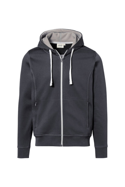 HAKRO Kapuzenjacke Bonded ECO - Karbongrau/silber - 1