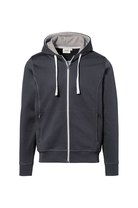 HAKRO Kapuzenjacke Bonded ECO - Karbongrau/silber - 1