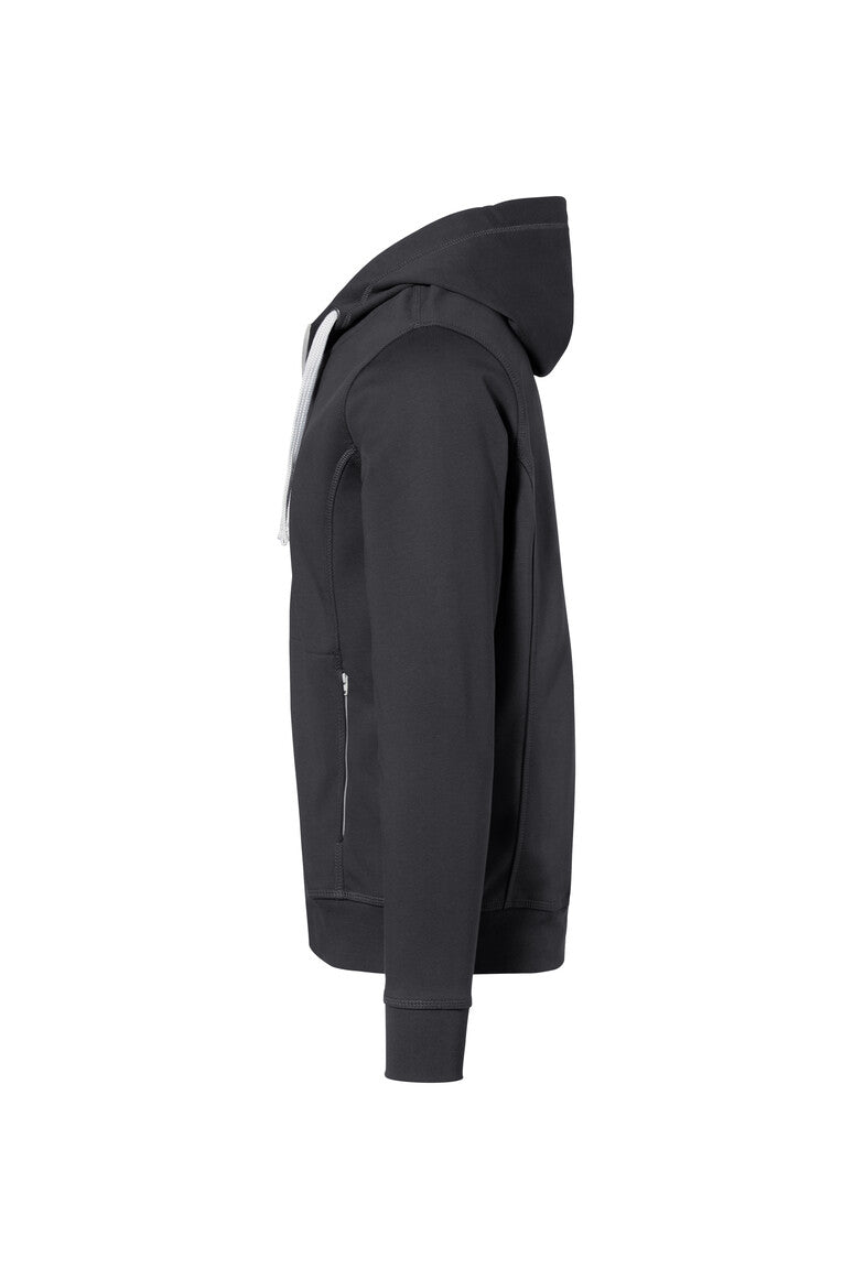 HAKRO Kapuzenjacke Bonded ECO - Karbongrau/silber - 2