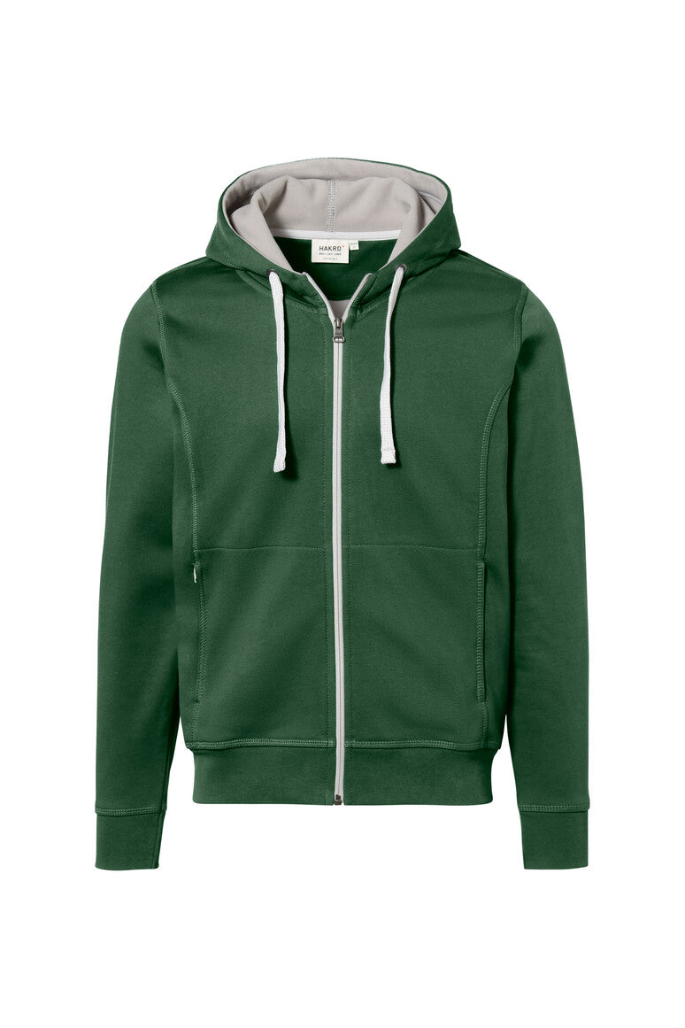 HAKRO Kapuzenjacke Bonded ECO - Tanne/silber - 1