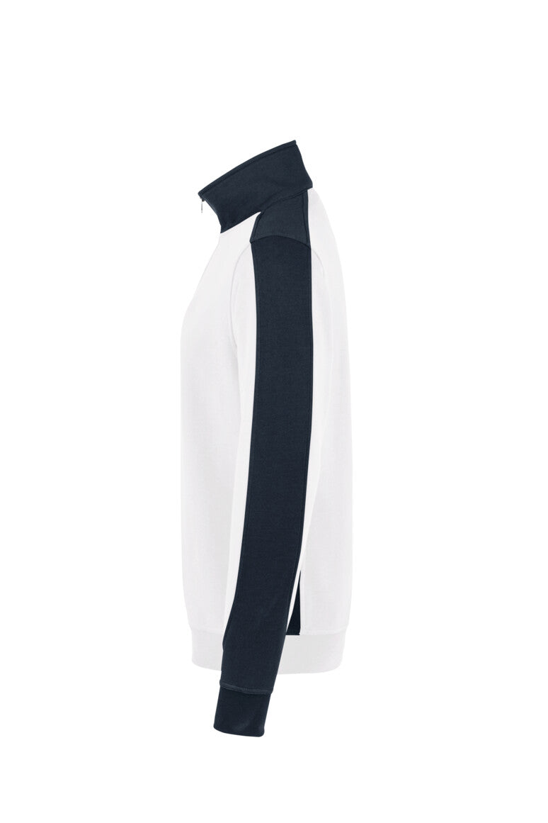 HAKRO Zip-Sweatshirt Contrast MIKRALINAR® - Weiß/anthrazit - 2