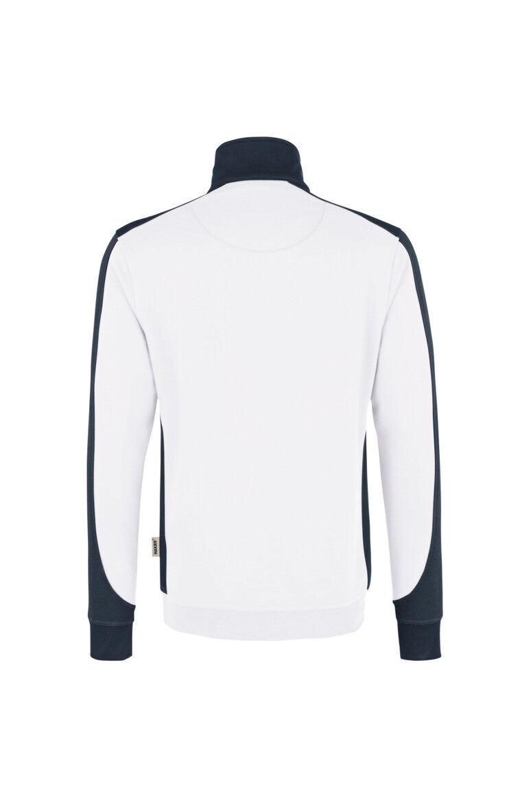 HAKRO Zip-Sweatshirt Contrast MIKRALINAR® - Weiß/anthrazit - 3