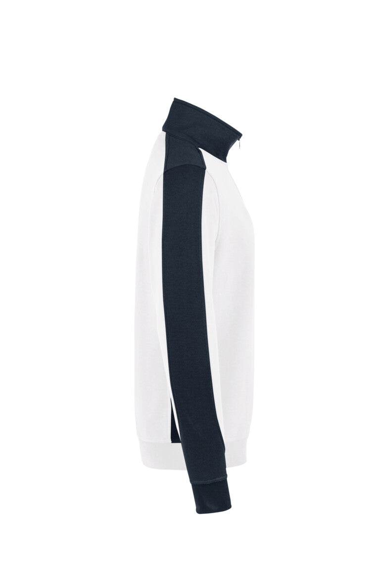 HAKRO Zip-Sweatshirt Contrast MIKRALINAR® - Weiß/anthrazit - 4