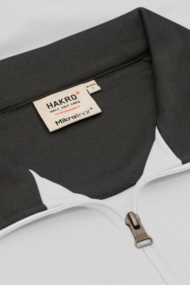 HAKRO Zip-Sweatshirt Contrast MIKRALINAR® - Weiß/anthrazit - 5