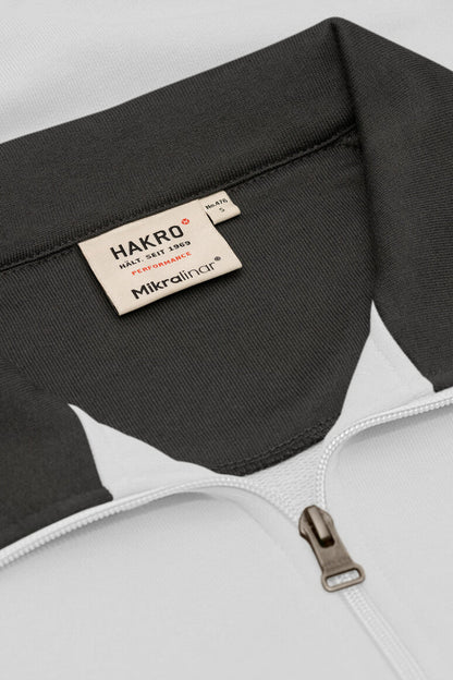 HAKRO Zip-Sweatshirt Contrast MIKRALINAR® - Weiß/anthrazit - 5