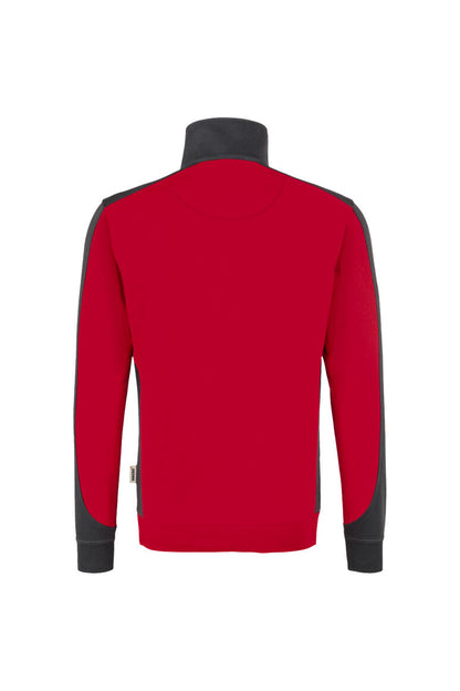 HAKRO Zip-Sweatshirt Contrast MIKRALINAR® - Rot/anthrazit - 3