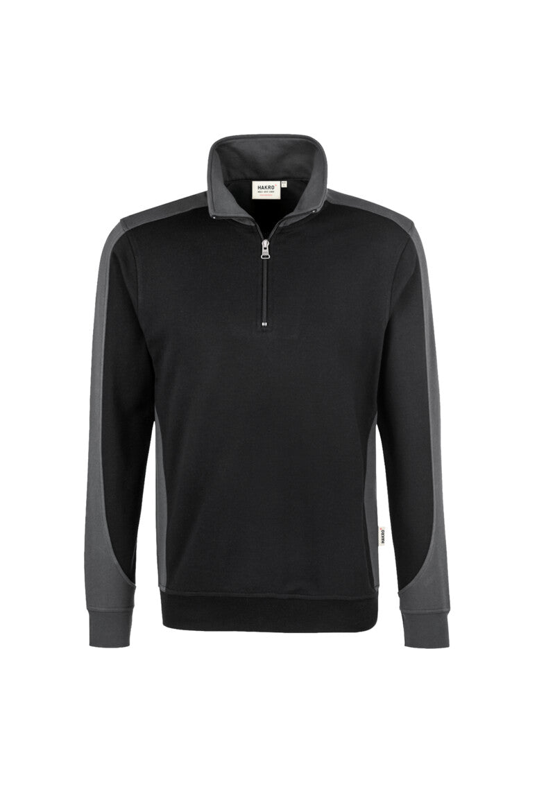HAKRO Zip-Sweatshirt Contrast MIKRALINAR® - Schwarz/anthrazit - 1