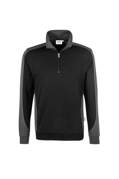 HAKRO Zip-Sweatshirt Contrast MIKRALINAR® - Schwarz/anthrazit - 1