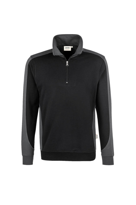 HAKRO Zip-Sweatshirt Contrast MIKRALINAR® - Schwarz/anthrazit - 1