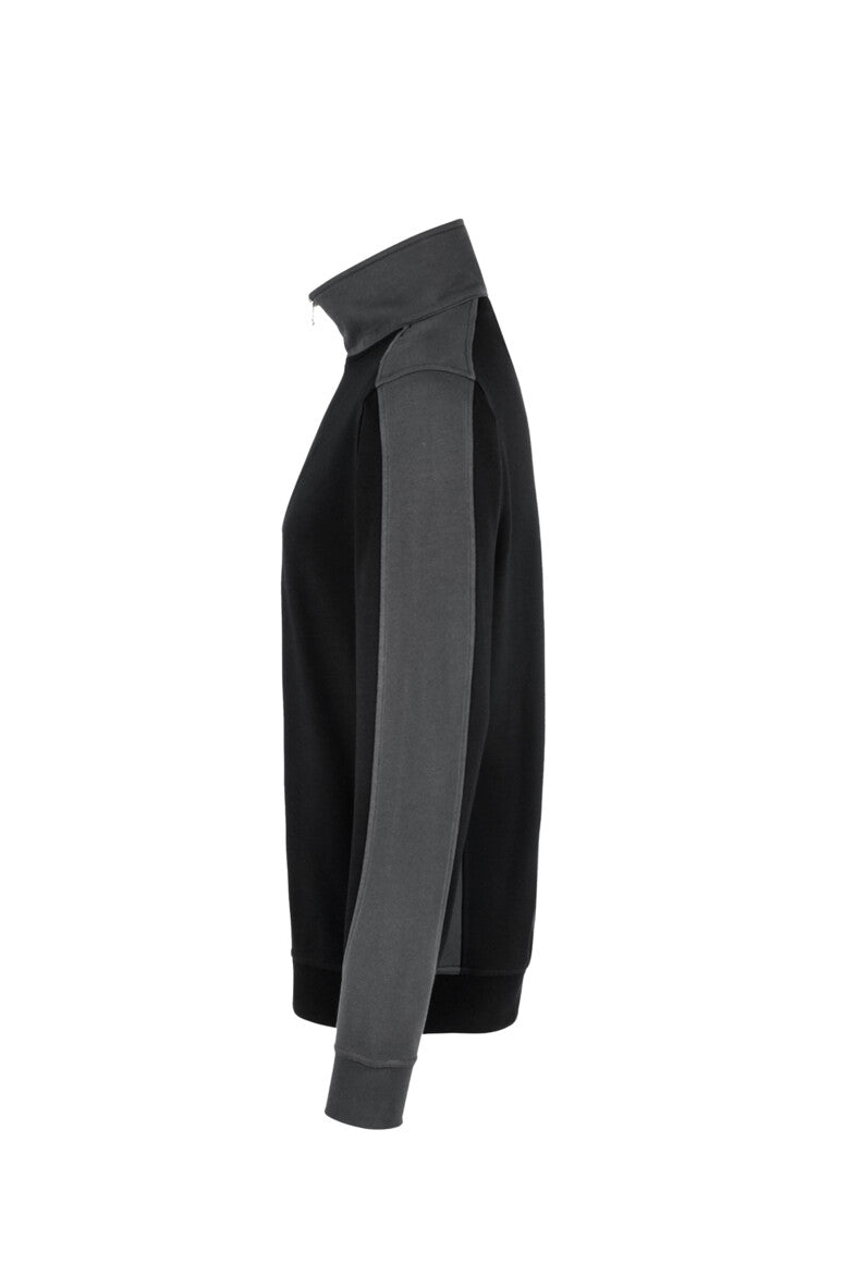HAKRO Zip-Sweatshirt Contrast MIKRALINAR® - Schwarz/anthrazit - 2
