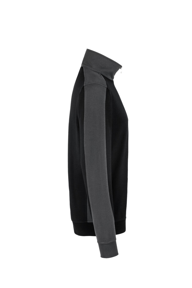 HAKRO Zip-Sweatshirt Contrast MIKRALINAR® - Schwarz/anthrazit - 4