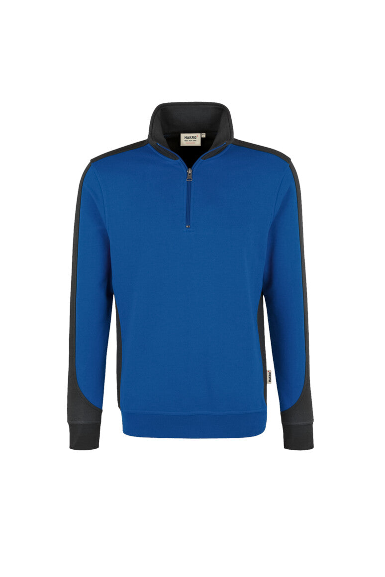 HAKRO Zip-Sweatshirt Contrast MIKRALINAR® - Royalblau/anthrazit - 1