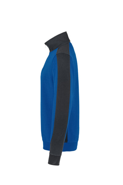 HAKRO Zip-Sweatshirt Contrast MIKRALINAR® - Royalblau/anthrazit - 2