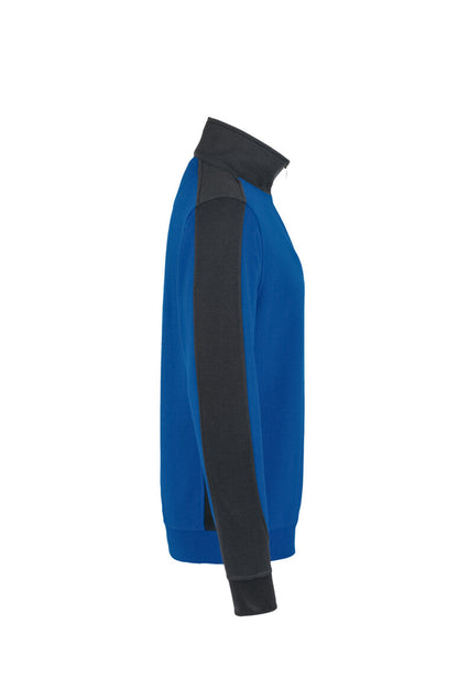 HAKRO Zip-Sweatshirt Contrast MIKRALINAR® - Royalblau/anthrazit - 4