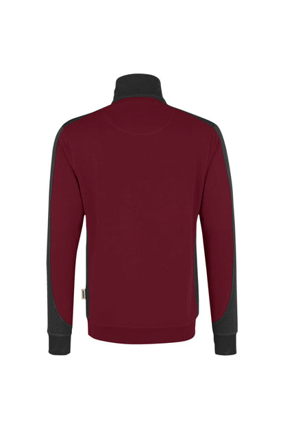 HAKRO Zip-Sweatshirt Contrast MIKRALINAR® - Weinrot/anthrazit - 3