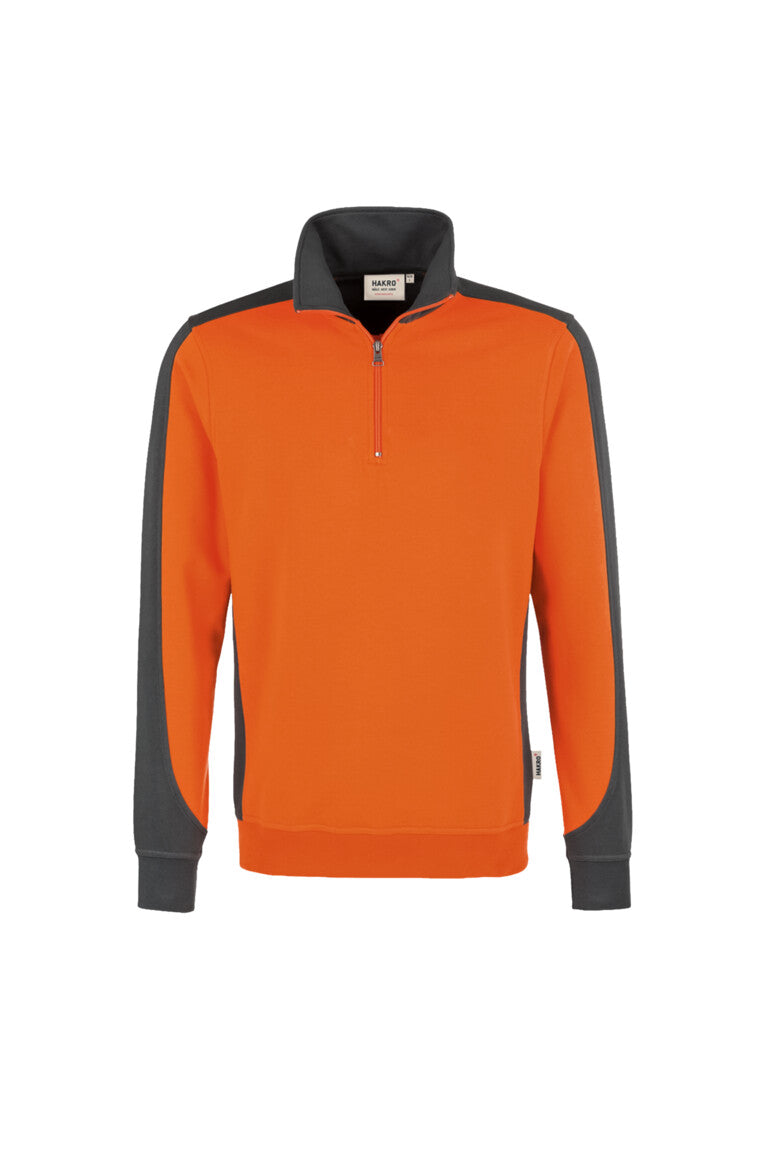 HAKRO Zip-Sweatshirt Contrast MIKRALINAR® - Orange/anthrazit - 1