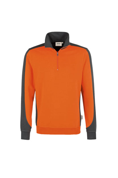 HAKRO Zip-Sweatshirt Contrast MIKRALINAR® - Orange/anthrazit - 1