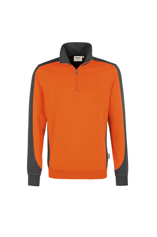 HAKRO Zip-Sweatshirt Contrast MIKRALINAR® - Orange/anthrazit - 1