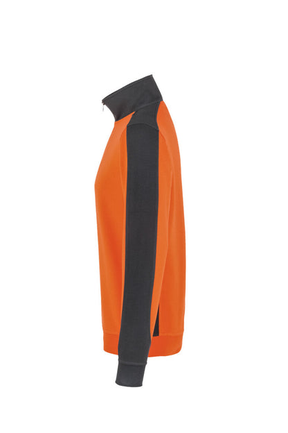 HAKRO Zip-Sweatshirt Contrast MIKRALINAR® - Orange/anthrazit - 2