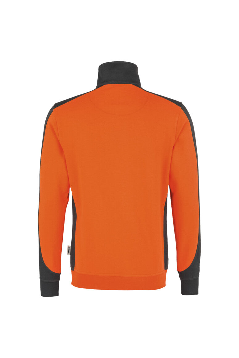 HAKRO Zip-Sweatshirt Contrast MIKRALINAR® - Orange/anthrazit - 3