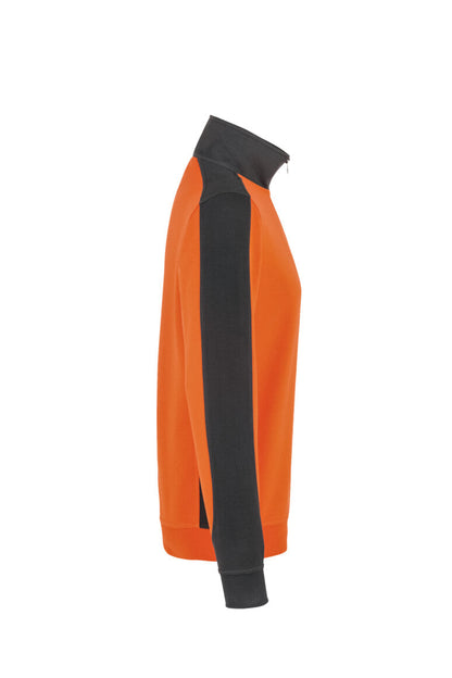 HAKRO Zip-Sweatshirt Contrast MIKRALINAR® - Orange/anthrazit - 4