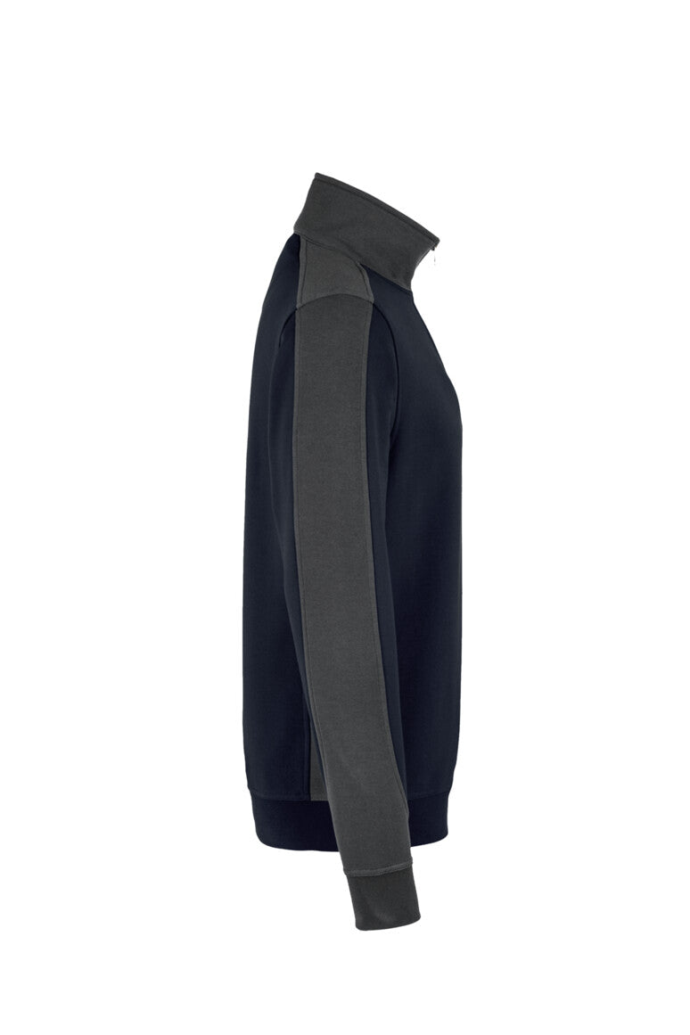 HAKRO Zip-Sweatshirt Contrast MIKRALINAR® - Tinte/anthrazit - 4