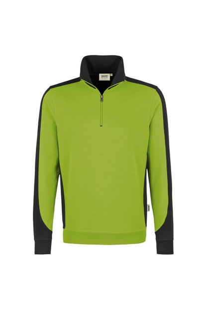 HAKRO Zip-Sweatshirt Contrast MIKRALINAR® - Kiwi/anthrazit - 1