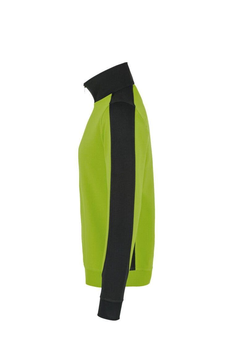 HAKRO Zip-Sweatshirt Contrast MIKRALINAR® - Kiwi/anthrazit - 2
