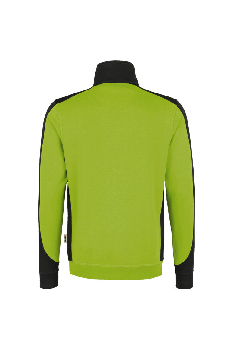 HAKRO Zip-Sweatshirt Contrast MIKRALINAR® - Kiwi/anthrazit - 3