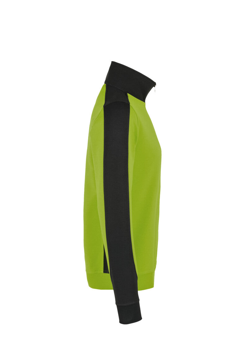 HAKRO Zip-Sweatshirt Contrast MIKRALINAR® - Kiwi/anthrazit - 4