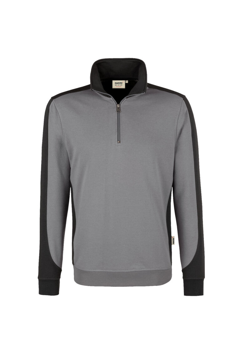 HAKRO Zip-Sweatshirt Contrast MIKRALINAR® - Titan/anthrazit - 1