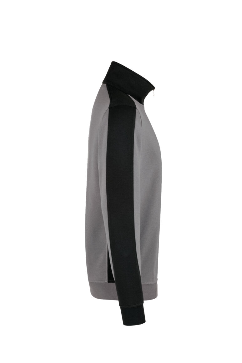 HAKRO Zip-Sweatshirt Contrast MIKRALINAR® - Titan/anthrazit - 4