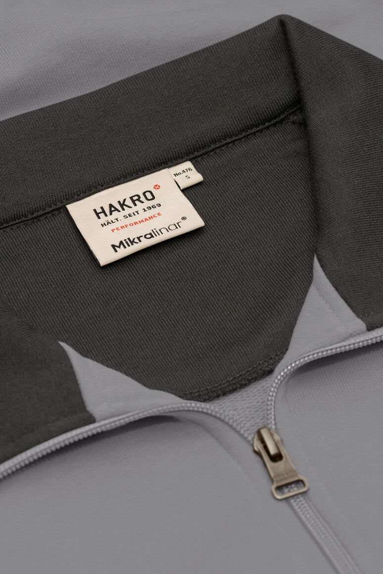 HAKRO Zip-Sweatshirt Contrast MIKRALINAR® - Titan/anthrazit - 5